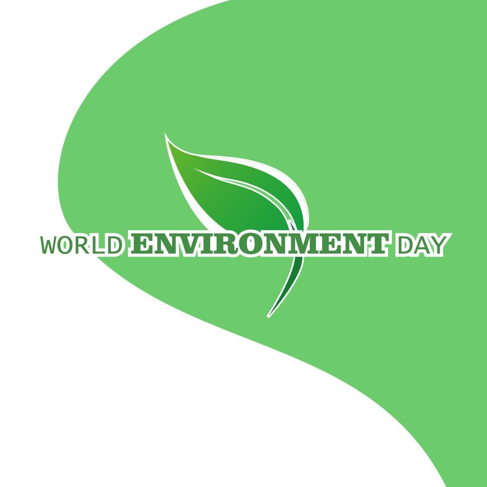 World Environment Day, Green Vector Design, Vector Illustration And Text
