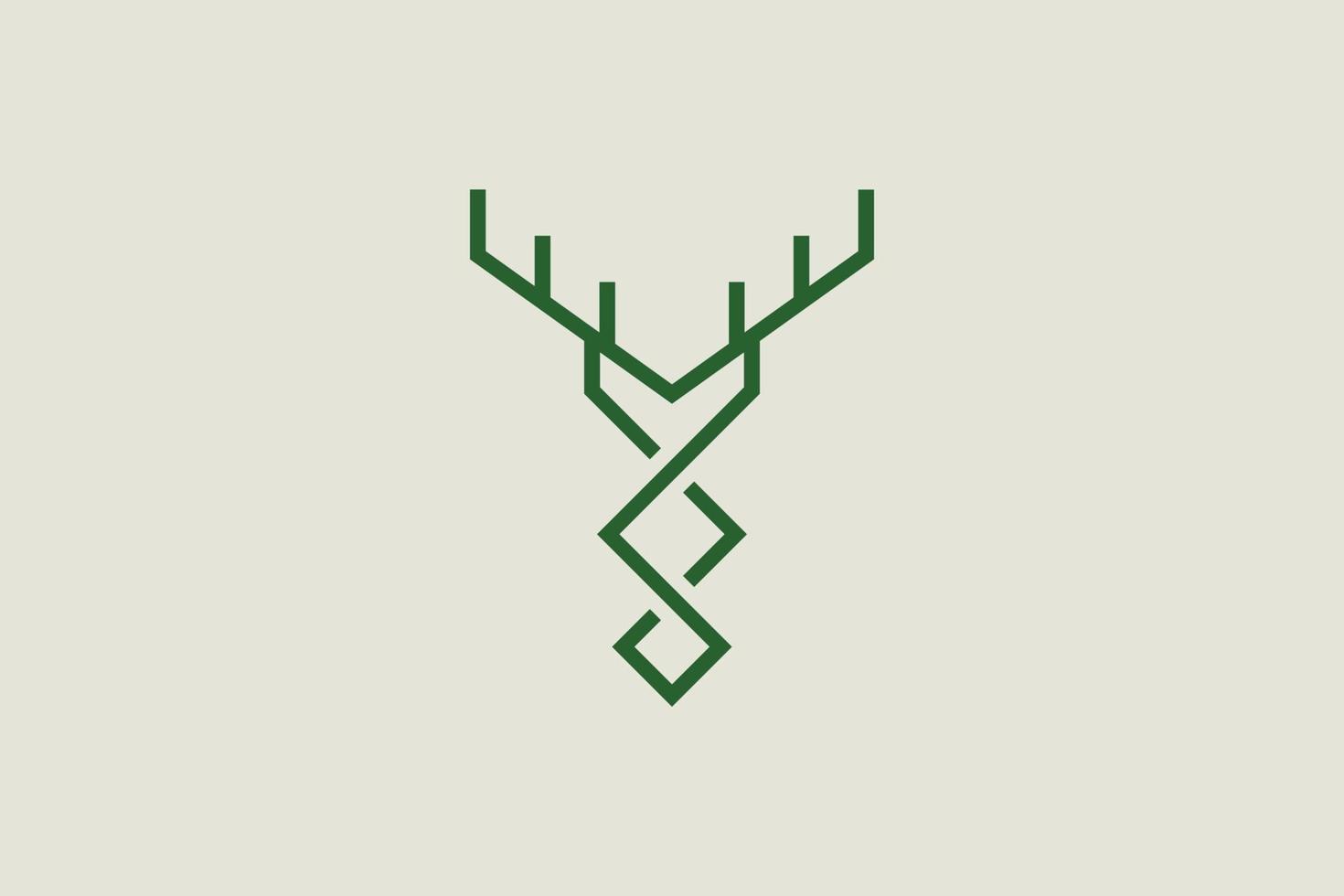 Deer minimal logo design template vector