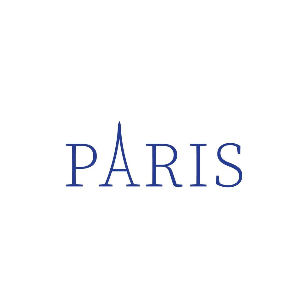 Modern Wordmark Paris and Eiffel tower logo design vector