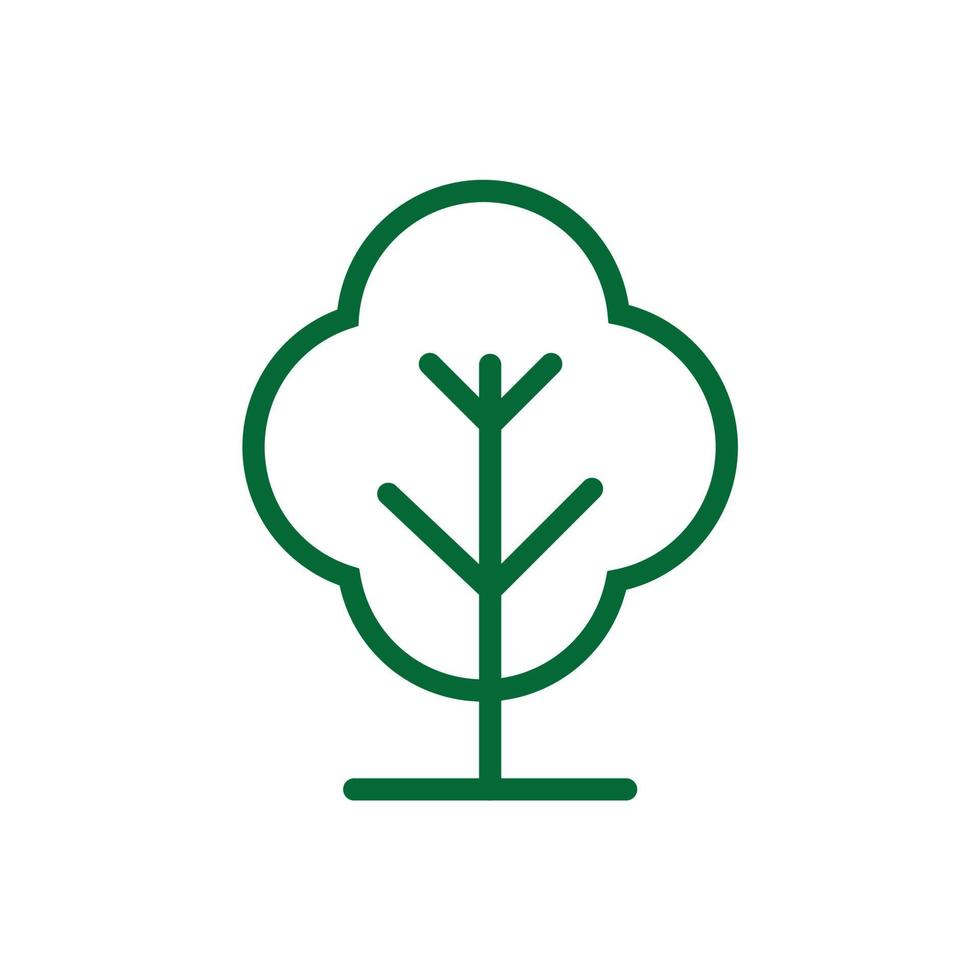 icono de línea de vector de árbol. signo de vector de símbolo de árbol