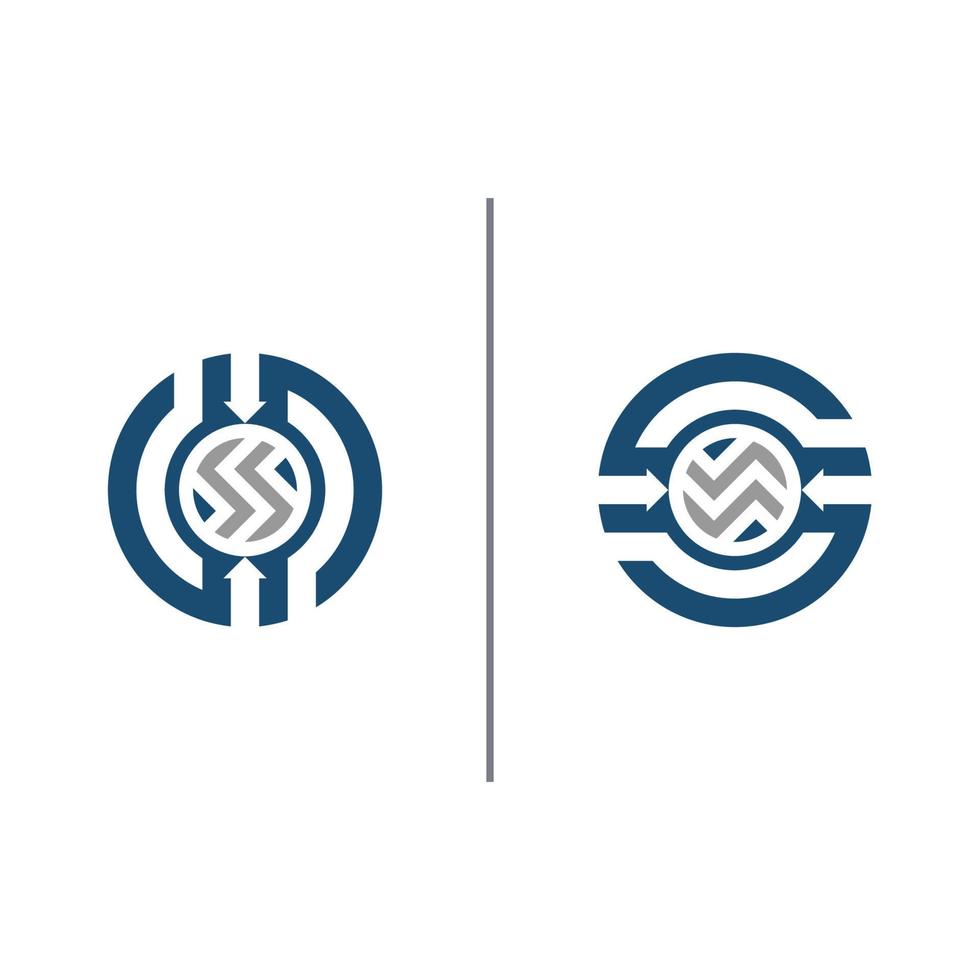 circle logo or circle icon in simple ambigram style vector