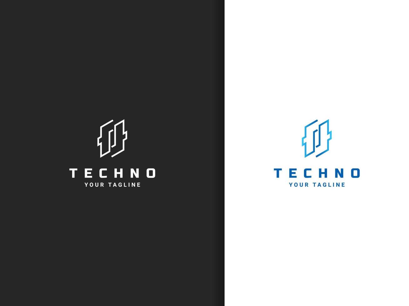 Techno logo design, letter f line style vector
