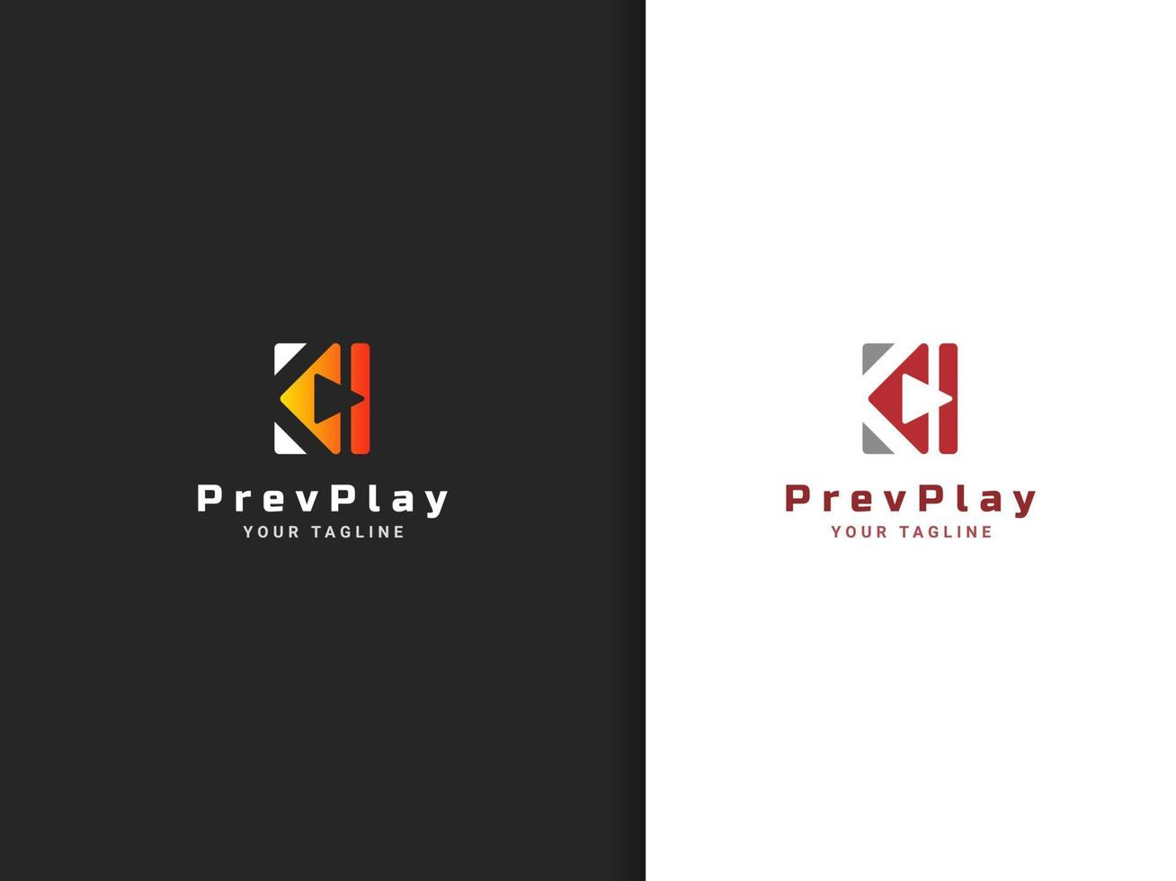 Play and previous music logo design, abstract style vector