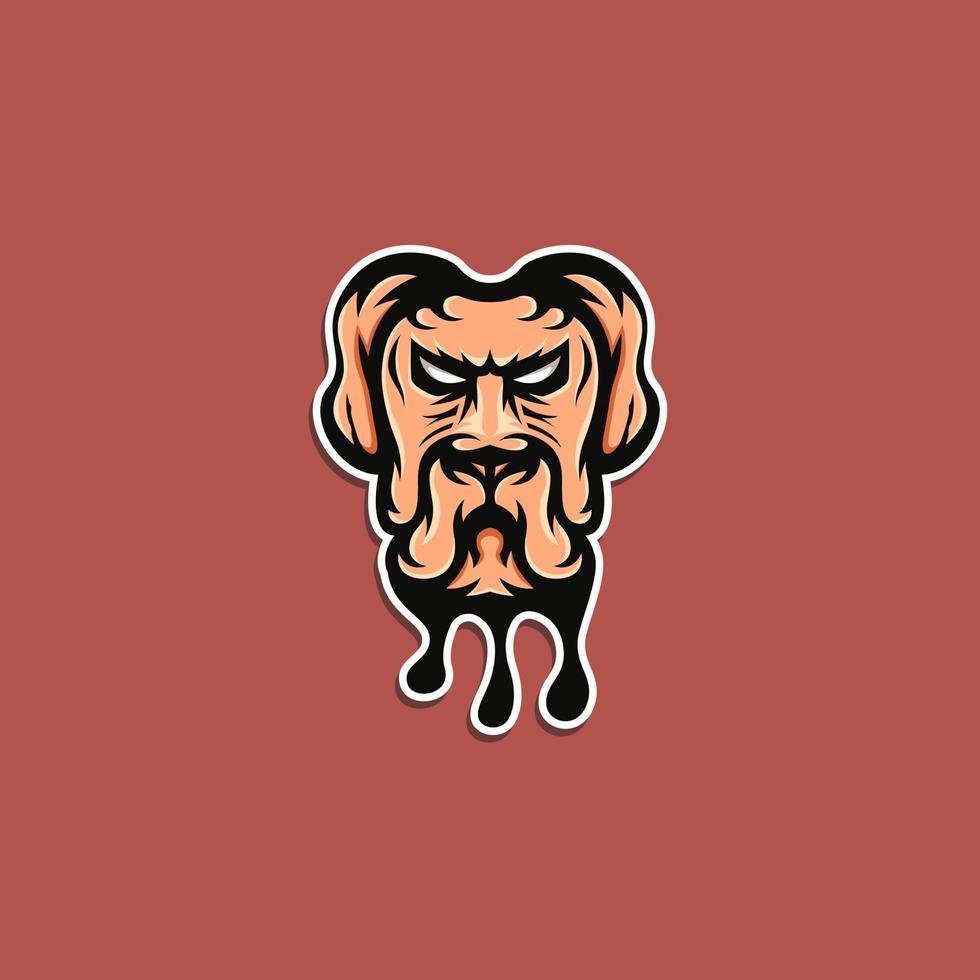 Dog head illustration design sticker style vector