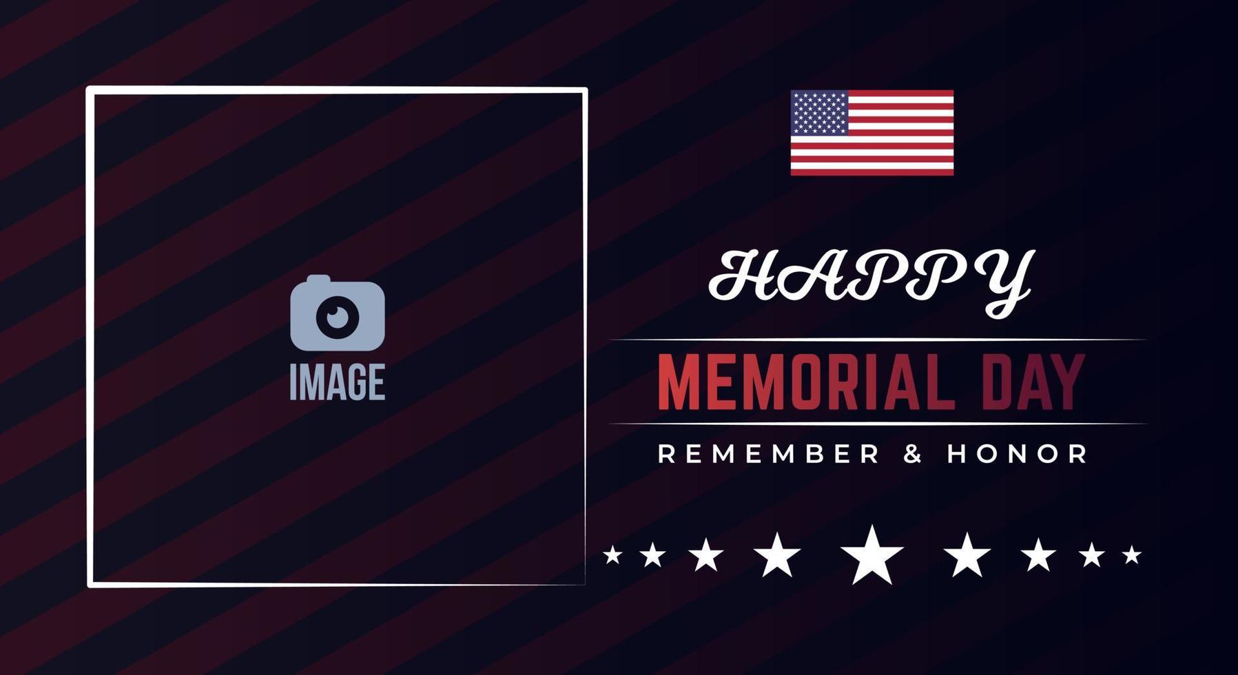 Memorial Day - Banner remember and honor. United States Memorial Day. American national holiday. Flag vector illustration