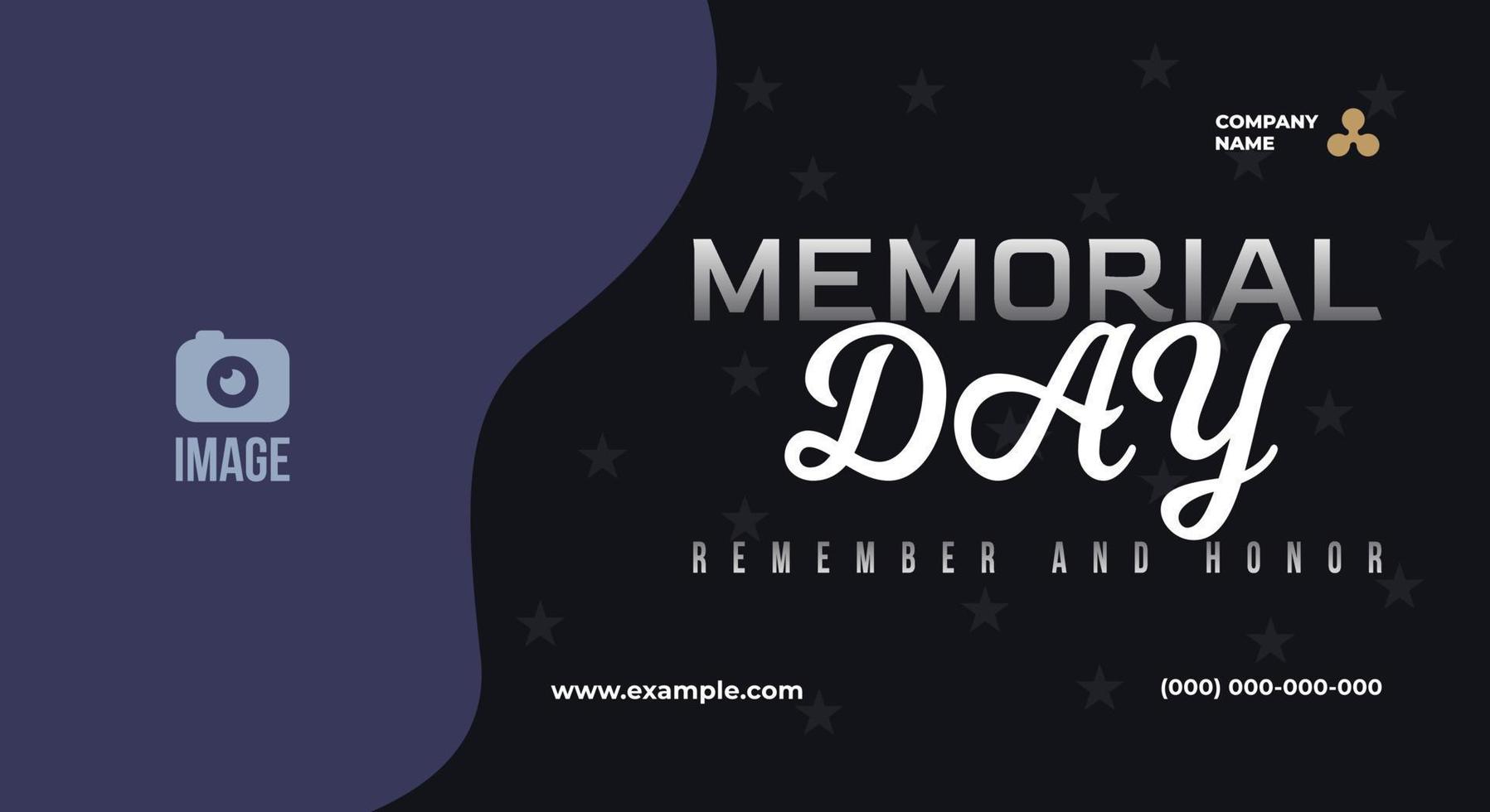 Memorial Day - Banner remember and honor. United States Memorial Day. American national holiday. wave background vector