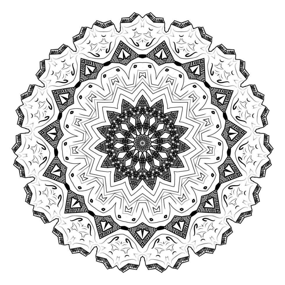 Mandala oriental pattern round elements vector