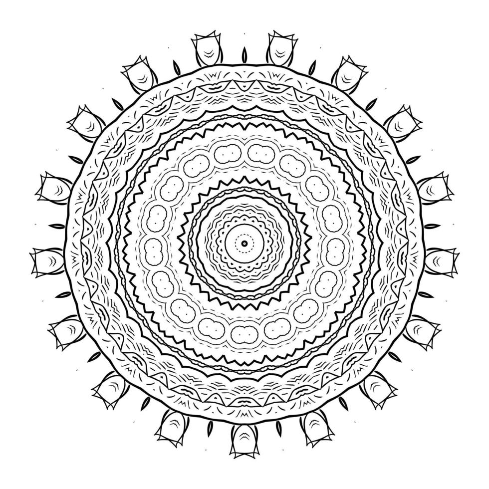 Mandala oriental pattern round elements vector