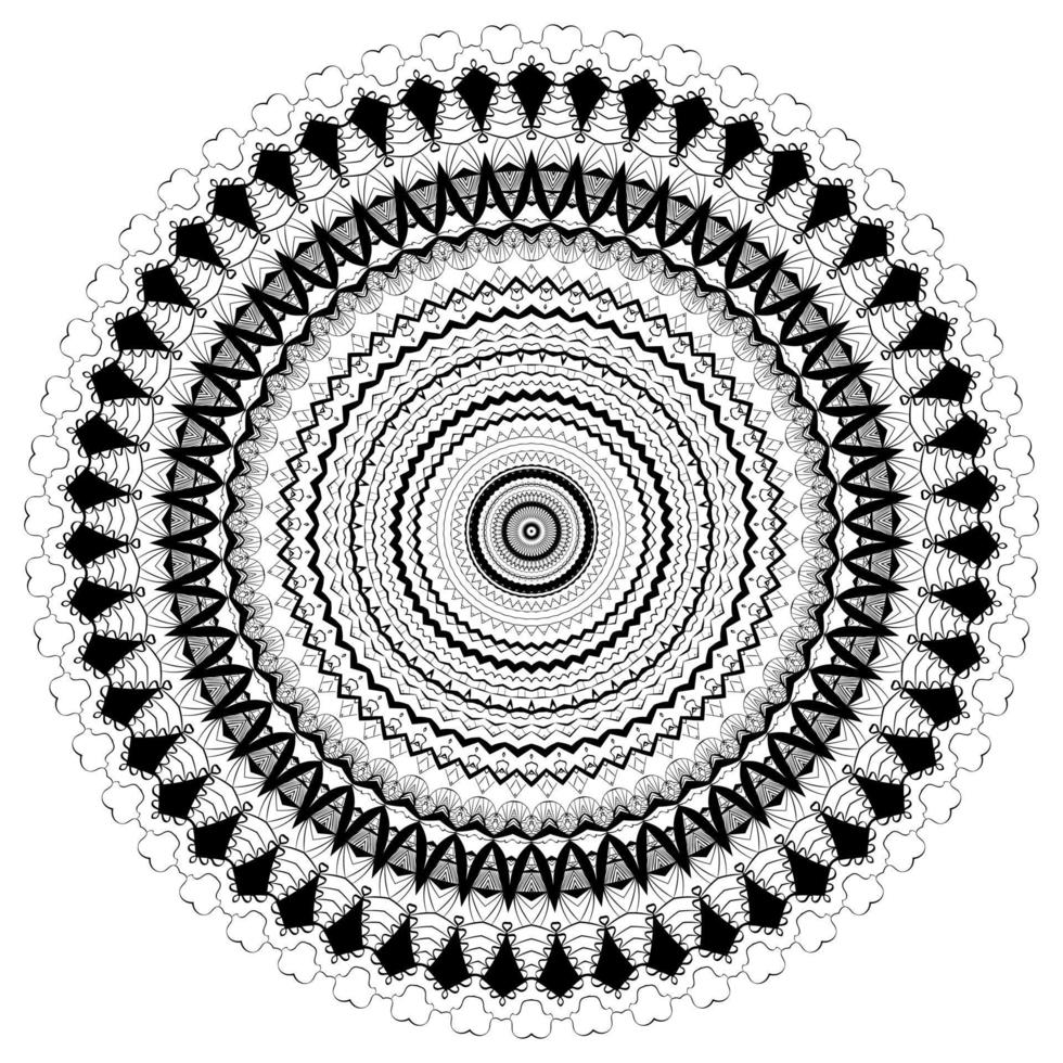 Mandala oriental pattern round elements vector