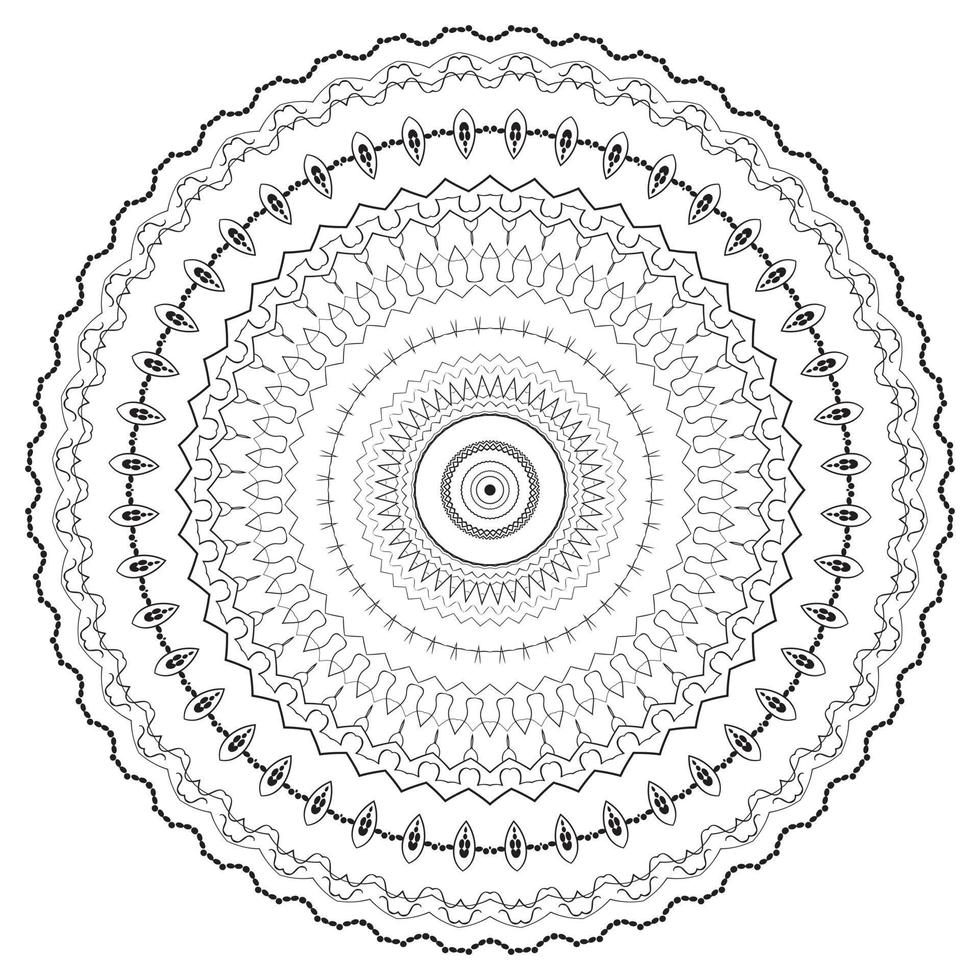 Mandala oriental pattern round elements vector