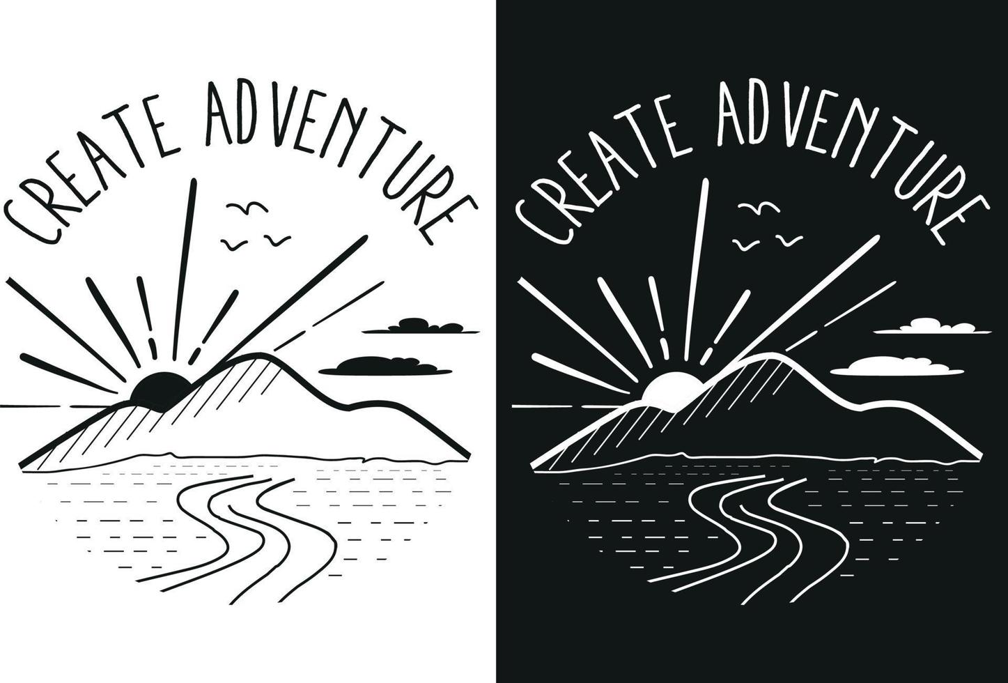 Create Adventure Minimal T-shirt Design vector