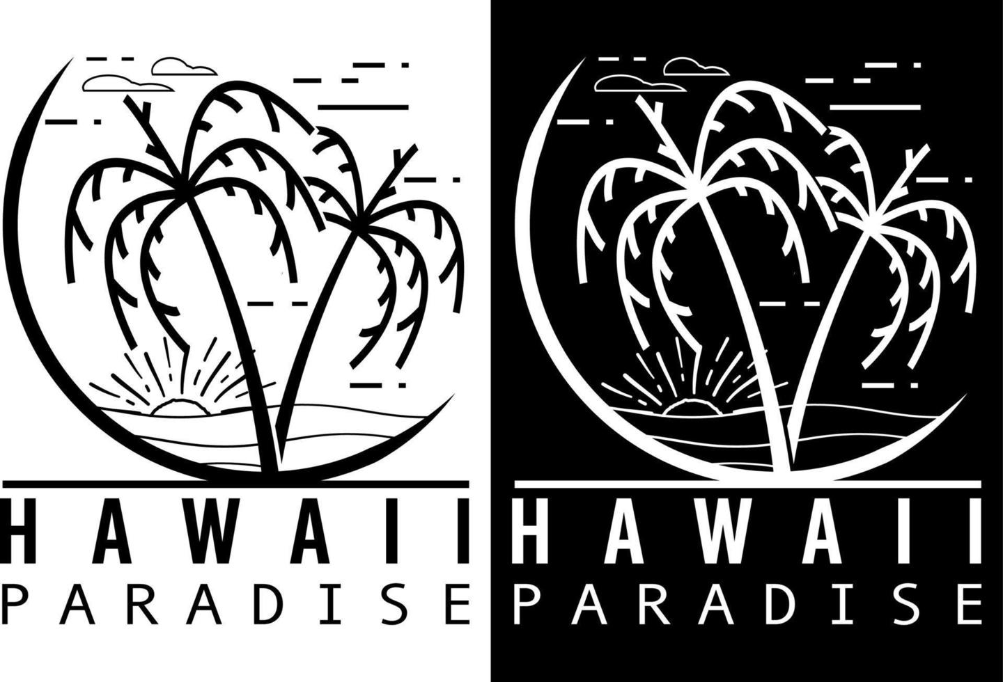 diseño de camiseta del paraíso de la playa de hawaii vector