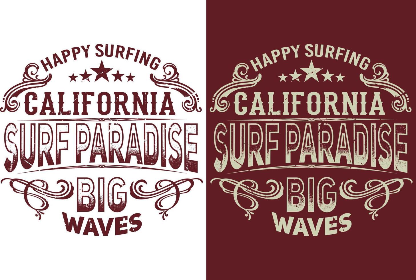 California Surf Paradise T-shirt Design vector