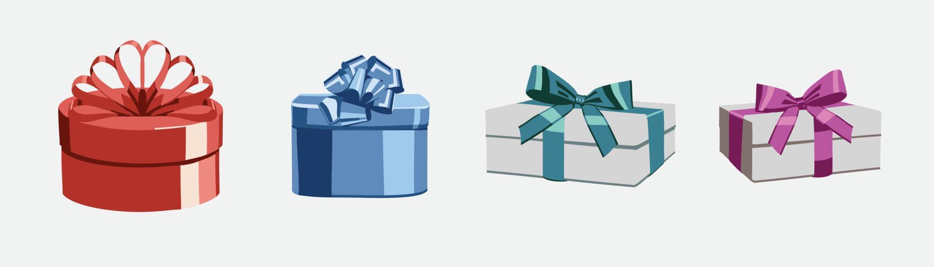 juego de cajas de regalo vector