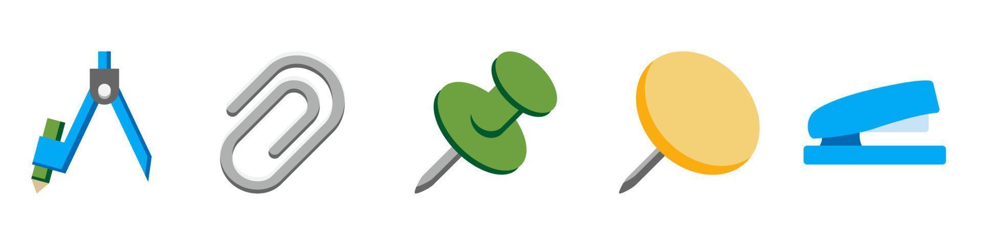 Stationery icon set vector