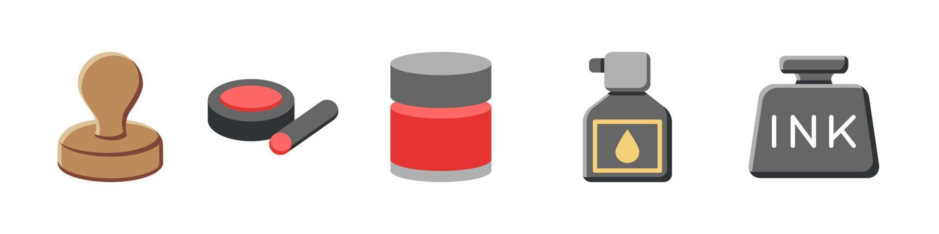 Stationery icon set vector