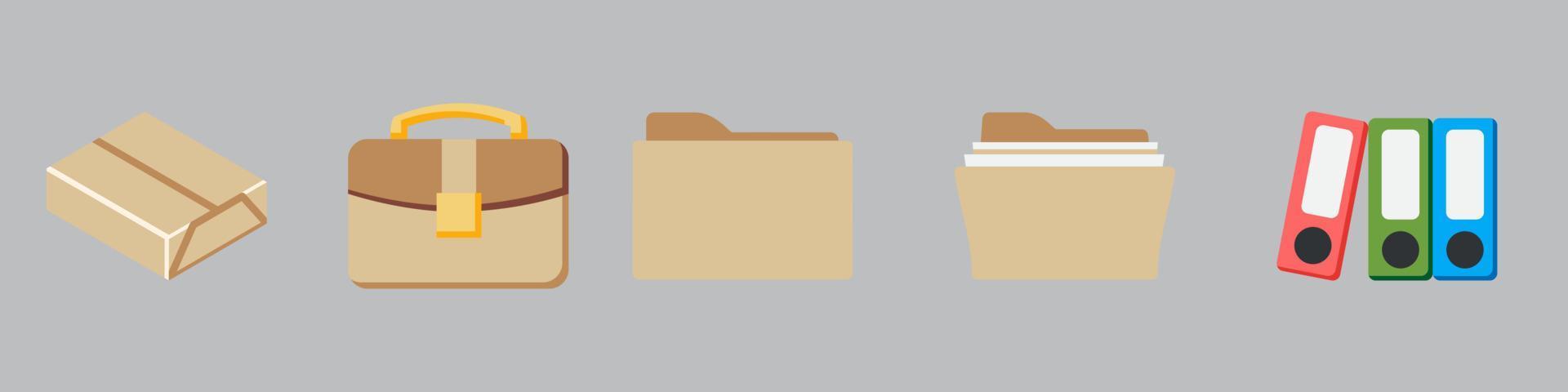 Stationery icon set vector