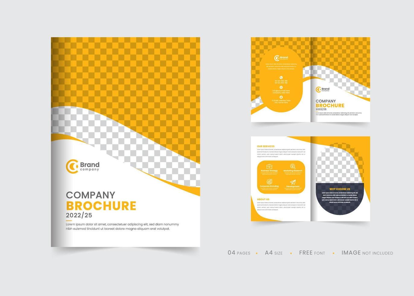 Company profile brochure template, multipage brochure design layout, template layout design for modern business brochure free vector