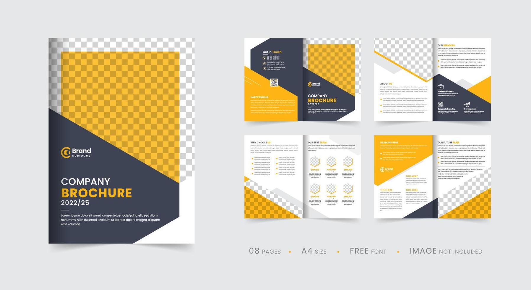 Company profile brochure template, multipage brochure design layout, template layout design for modern business brochure vector