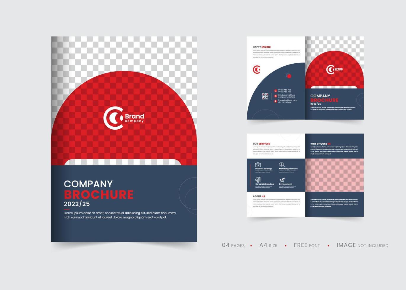 Company profile brochure template, multipage brochure design layout, template layout design for modern business brochure free vector