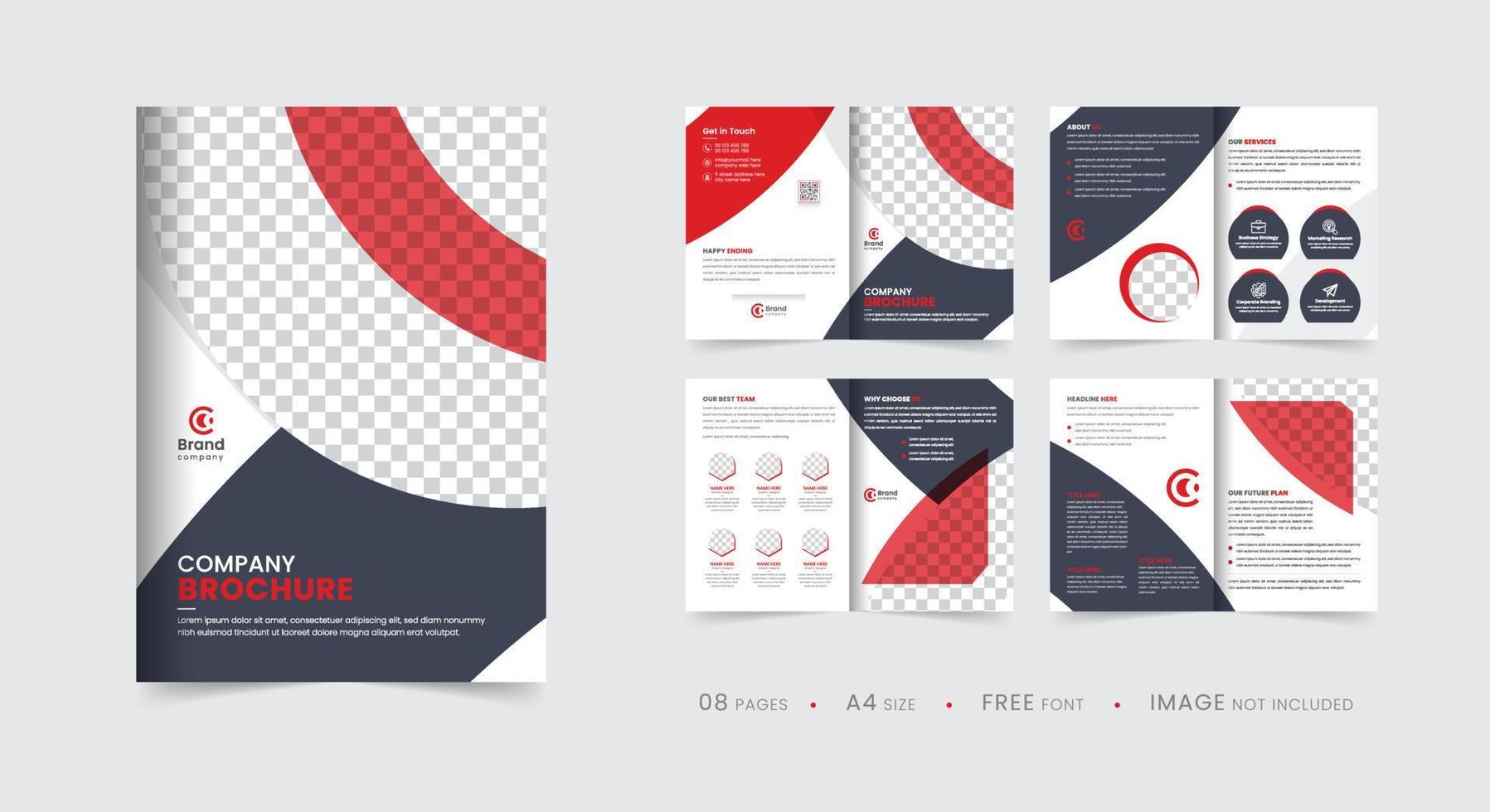 Company profile brochure template, multipage brochure design layout, template layout design for modern business brochure vector