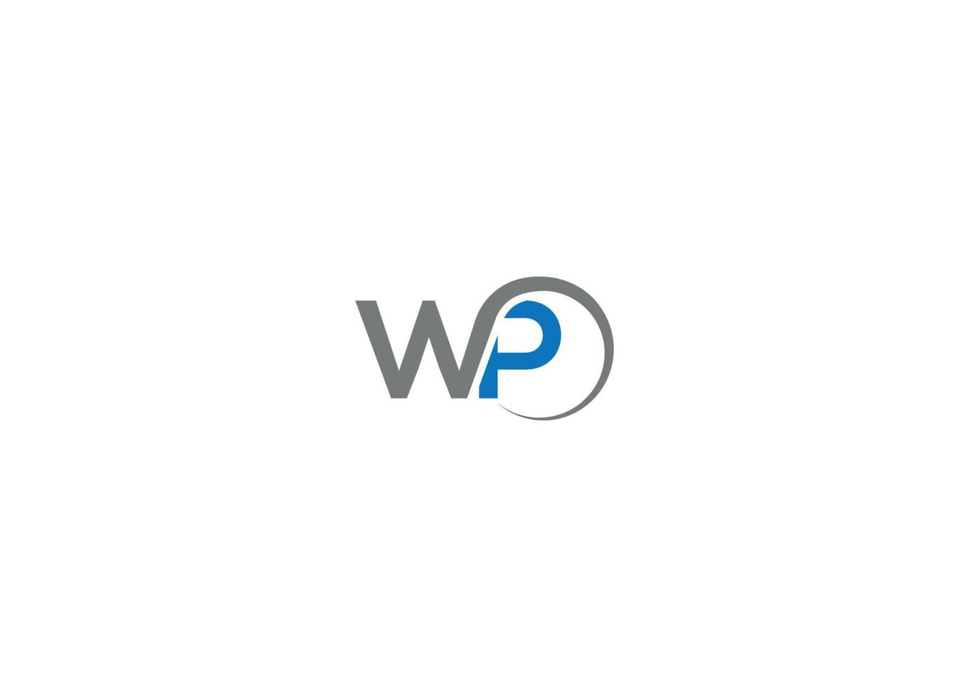 WP letter Logo Design with Creative Modern vector icon template