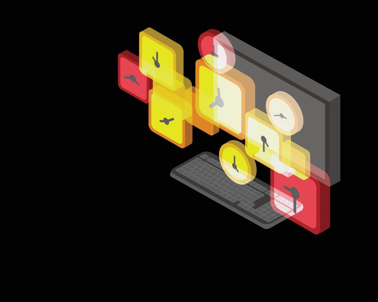 time management at work to complete your project within the timeline vector