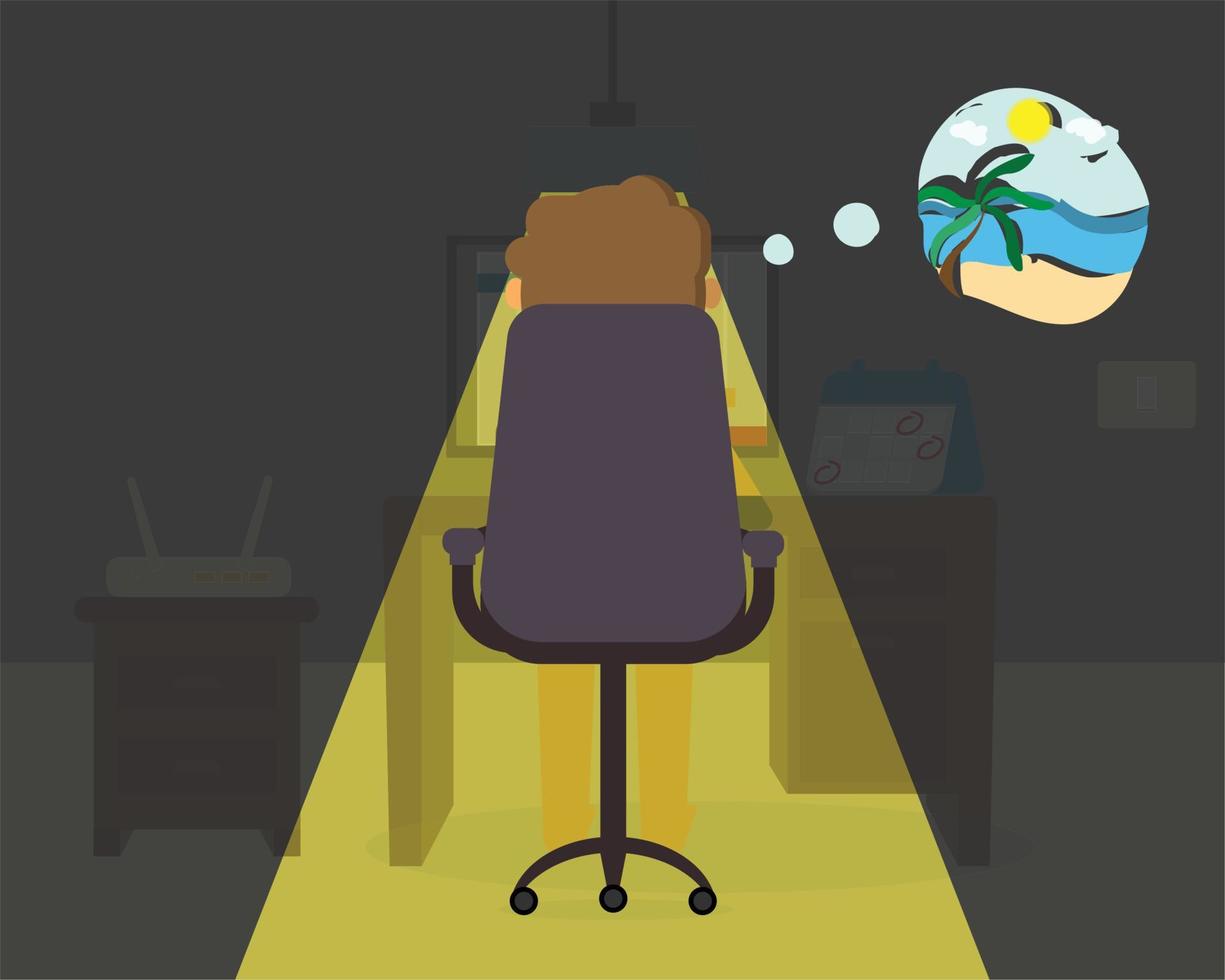 post-vacation blues or post-travel depression after travelling vector