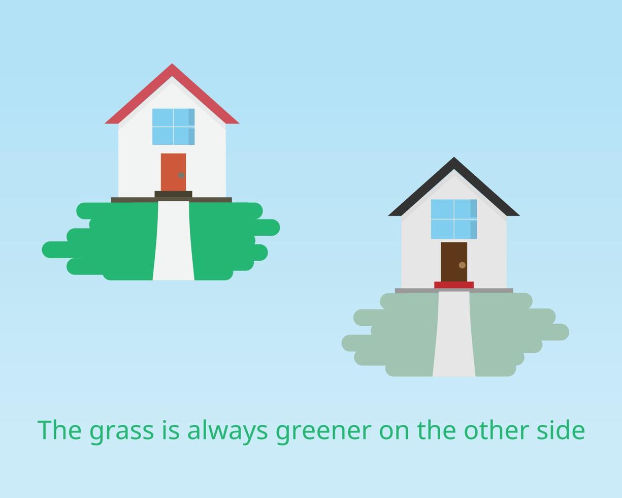 the grass is always greener on the other side vector