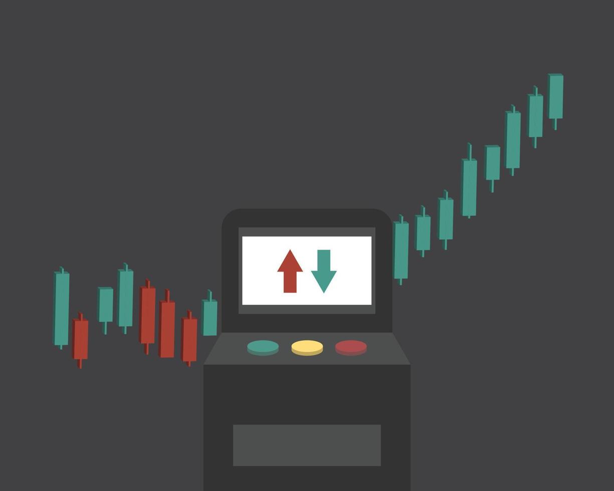 speculate stock with a high degree of risk and price increase from news or unknown reason vector