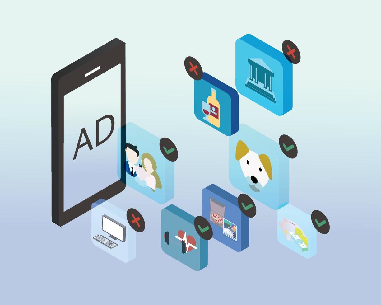 manage Ad preference to personalize and control the ads you see from media vector