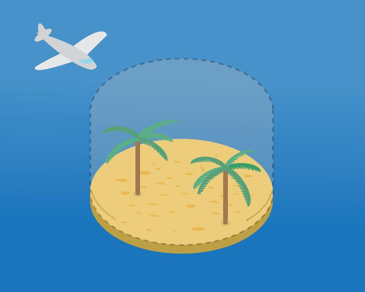 experimento de proyecto sandbox para hacer primero un experimento en una isla pequeña o en un espacio seguro vector