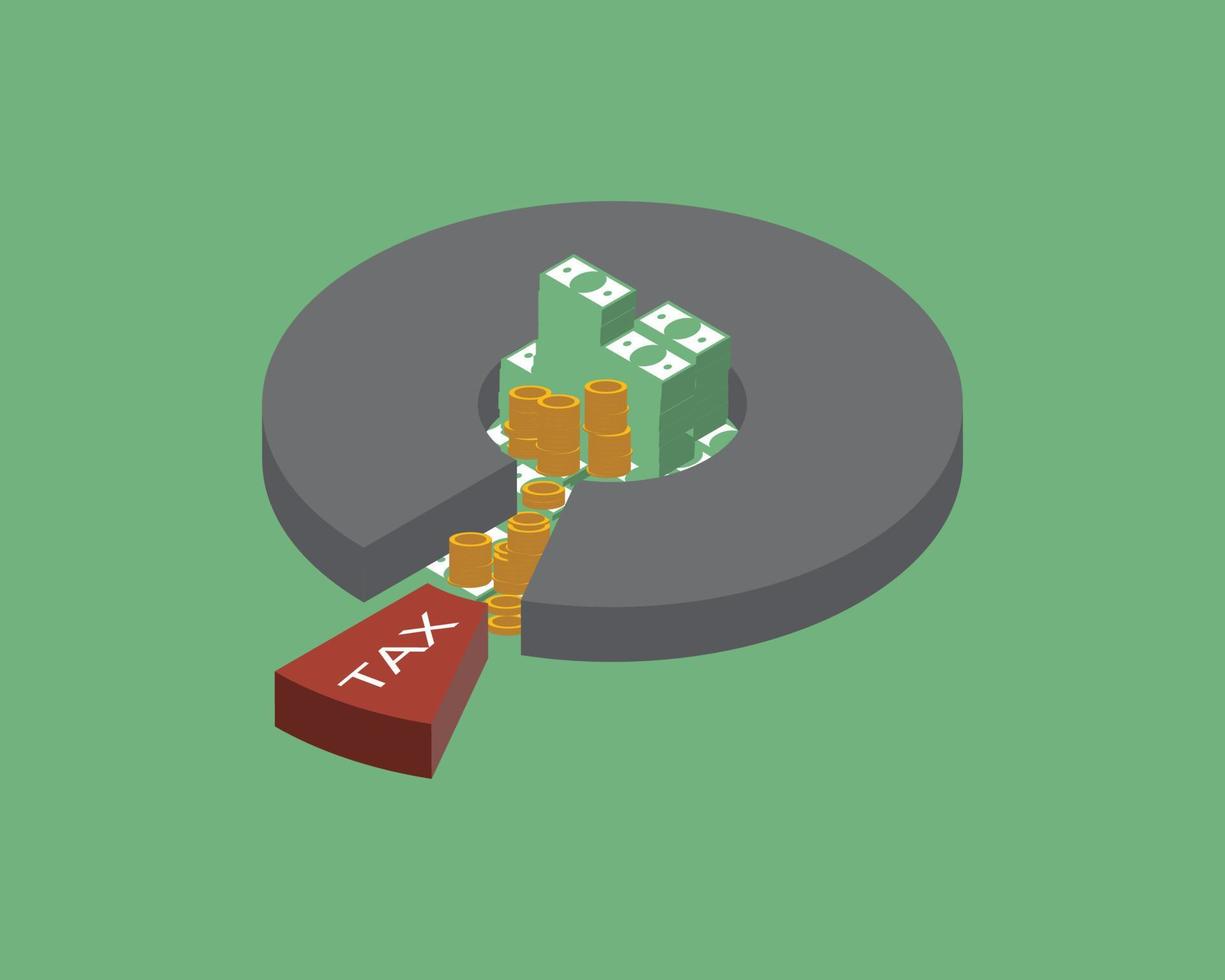 receiving salary or income and have to pay for personal income tax vector