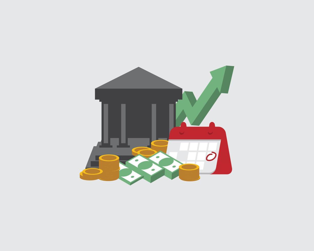 fixed deposit account which provides investors a higher rate of interest than a regular savings account until the given maturity date vector