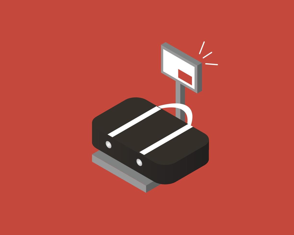 excess baggage or luggage to see weight exceed baggage before travelling overseas vector