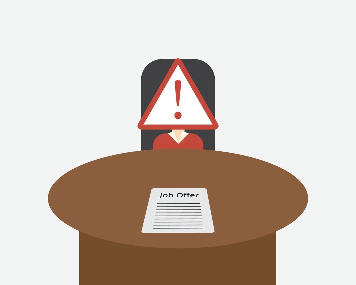 hiring wrong person and can be dangerous for the company vector