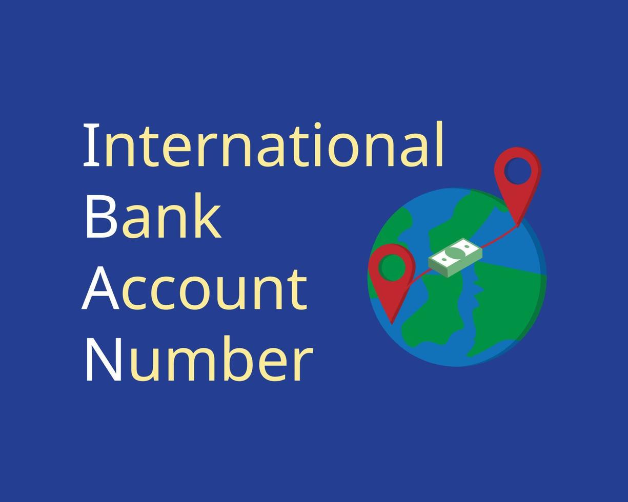iban o número de cuenta bancaria internacional para que los países de la UE realicen transferencias al extranjero vector