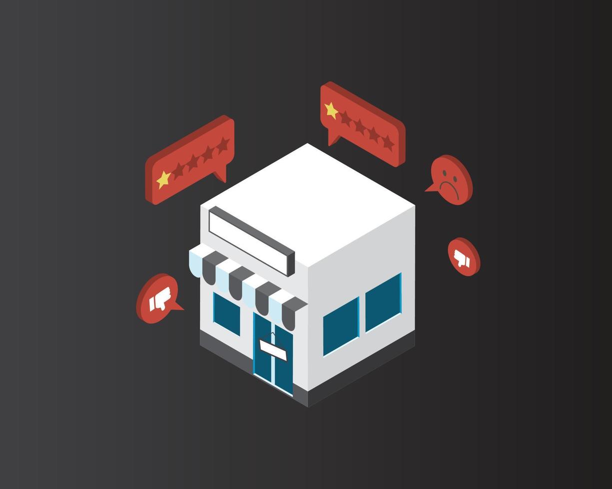 bad store which have many bad reviews  from customers as they get bad customer experience vector