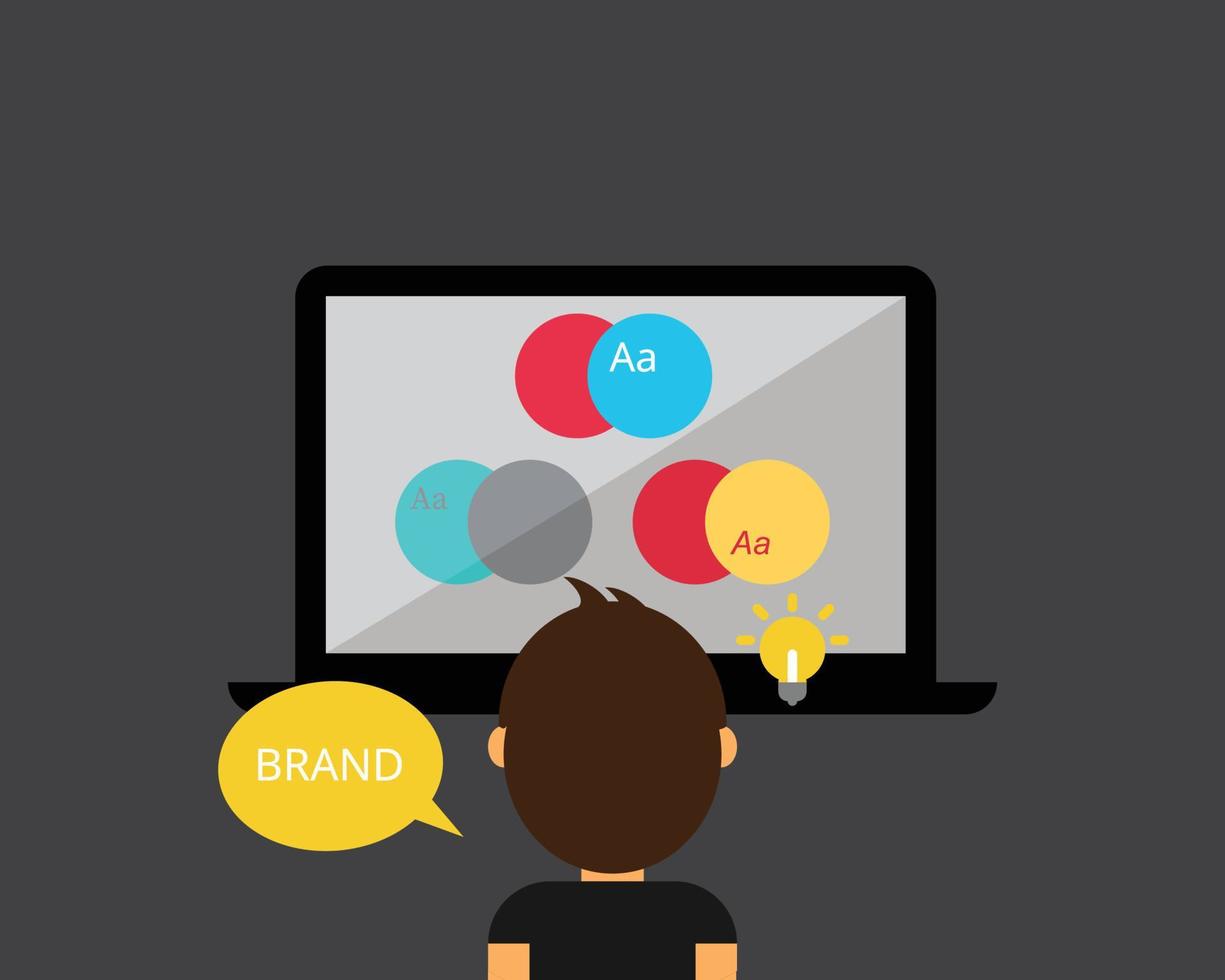 Brand identity or Corporate identity is how your business presents itself to the outside world. it shown from company's visual assets and brand design. vector