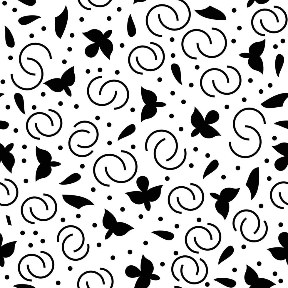 Pattern of Small Motifs, Dots and Curve Lines vector