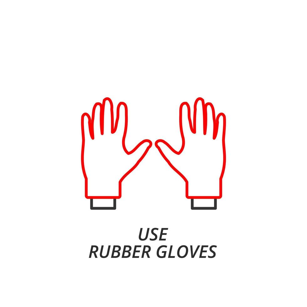 use el vector de icono de guantes de goma. use guantes icono estilo de línea vectorial