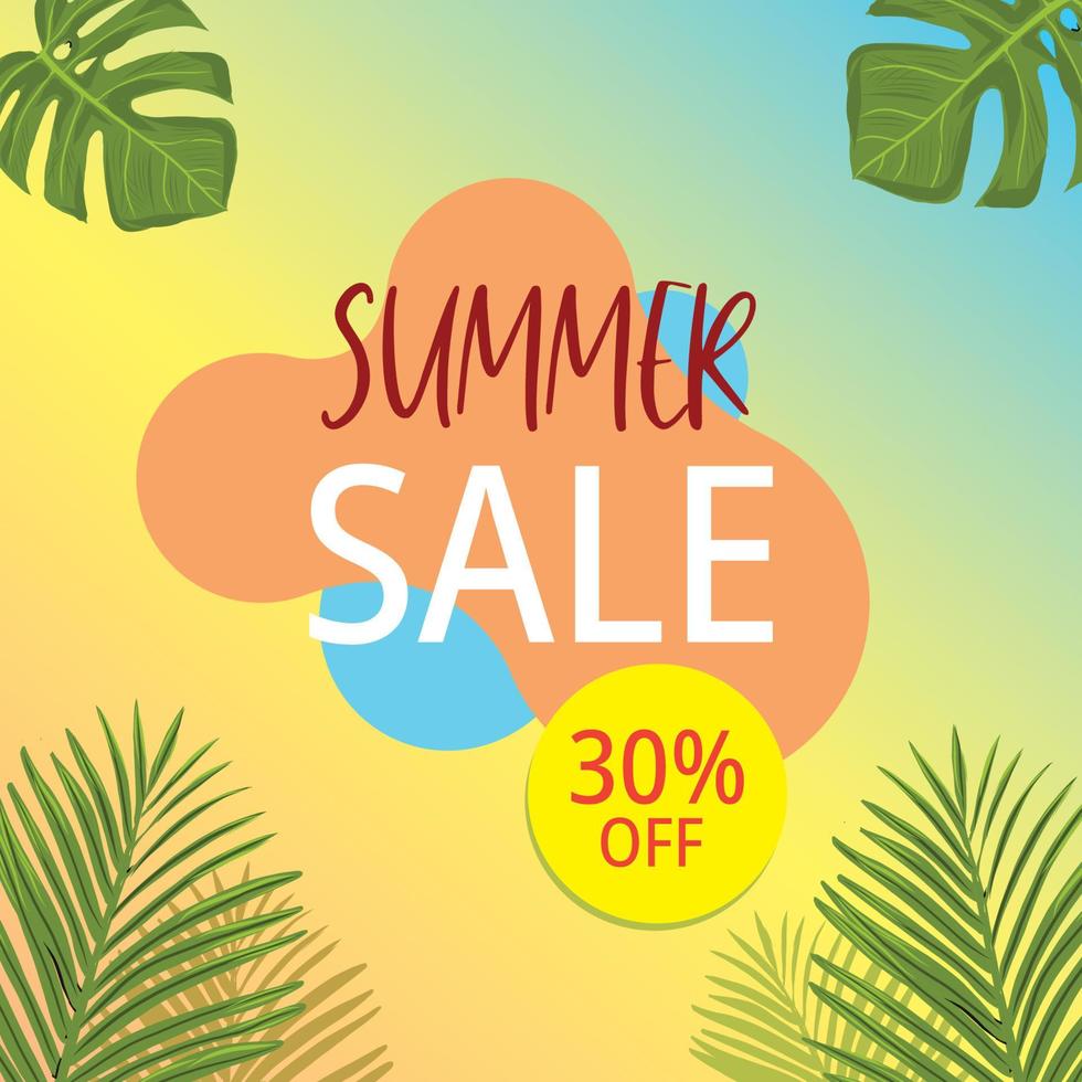 Summer Sale banner. Season vocation, weekend, holiday logo. Summer Time Wallpaper. Happy shiny Day. vector