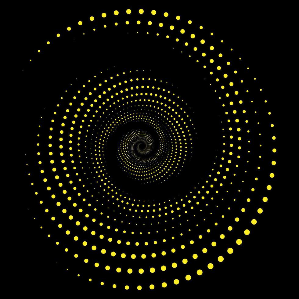 arte óptico. diseño de fondo de puntos en espiral. vector