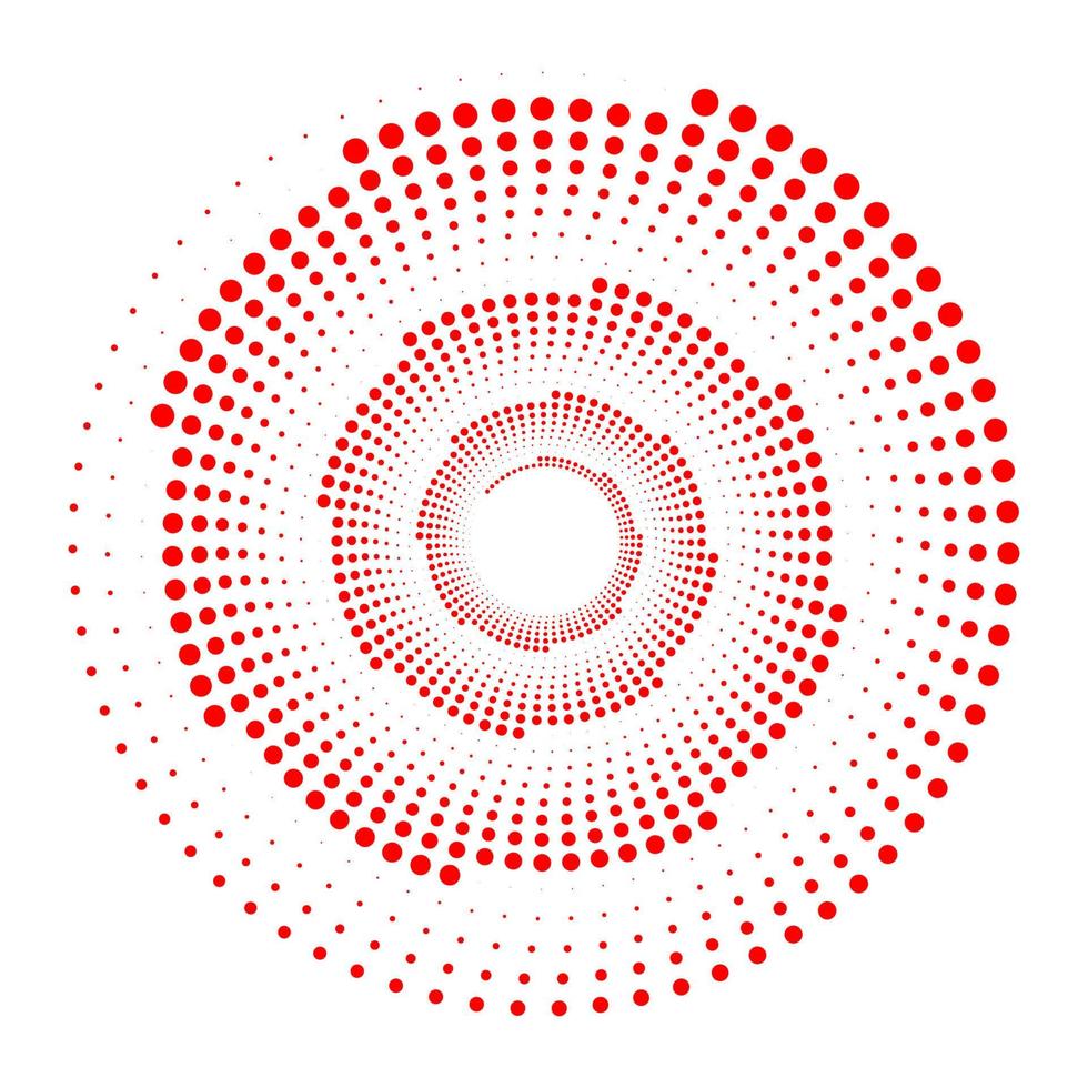 Vortex dotted shape. Modern geometric art. Trendy design element for border frame, logo, tattoo, symbol, web, prints, posters, templates, patterns and abstract backgrounds. vector