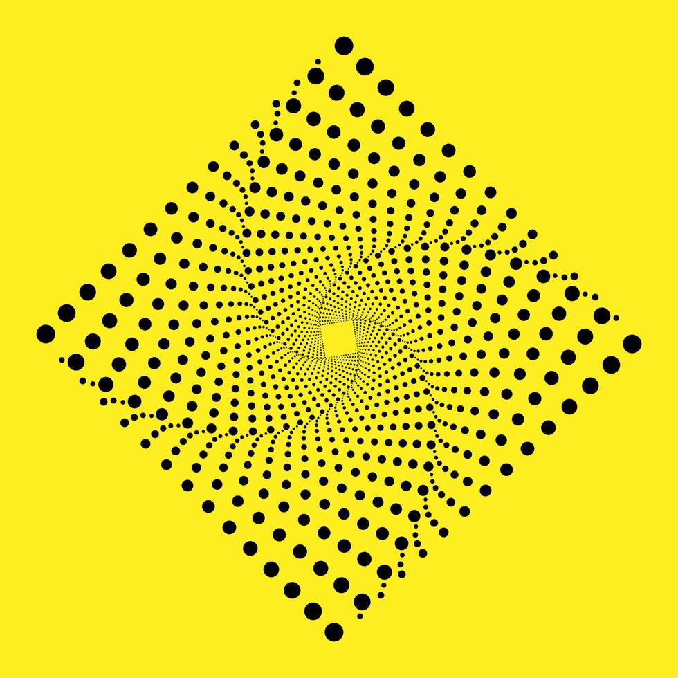 Abstract yellow background with black dots. Vector abstract background, texture design, pattern. Modern hipster futuristic graphic.