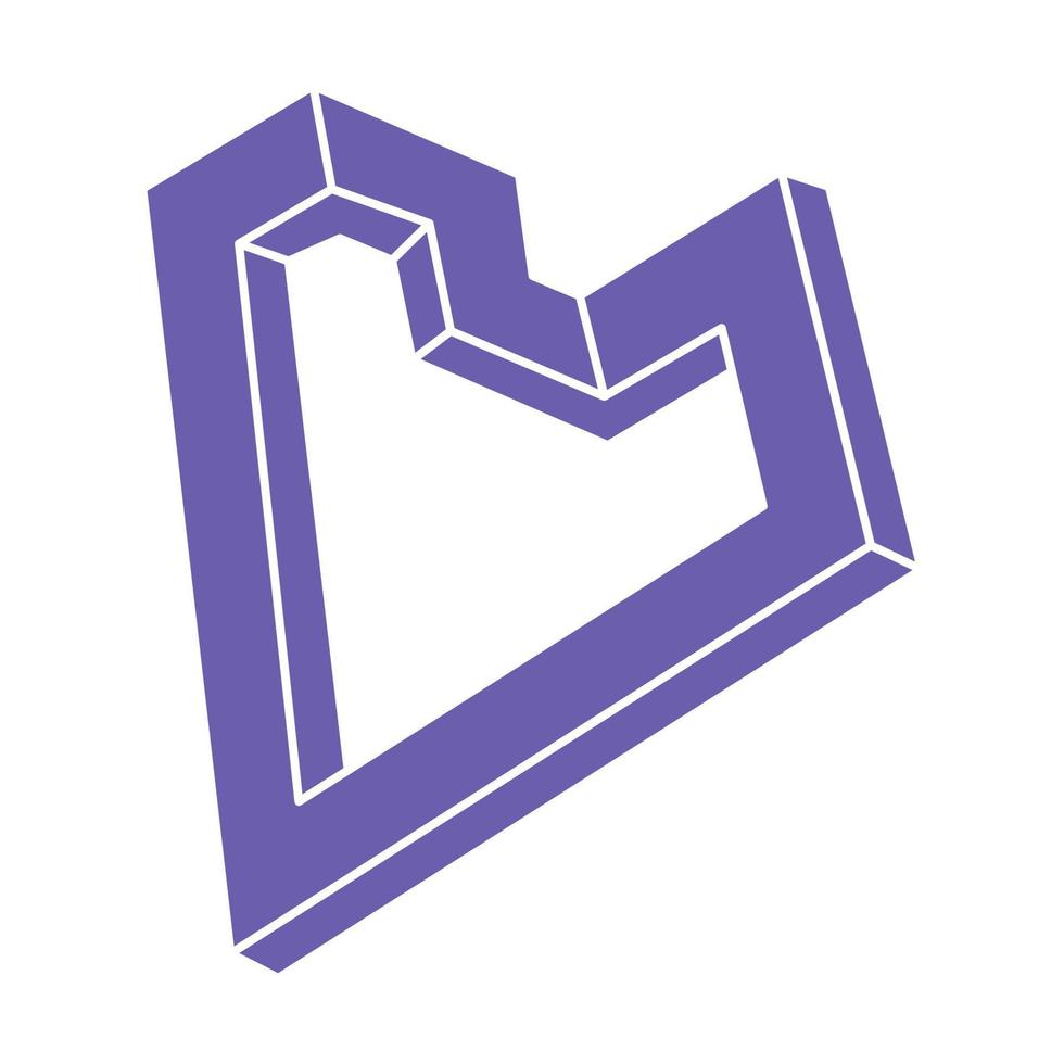 Logo. Impossible shape, optical illusion, vector. Optical art object. Geometric figure. Line art. vector
