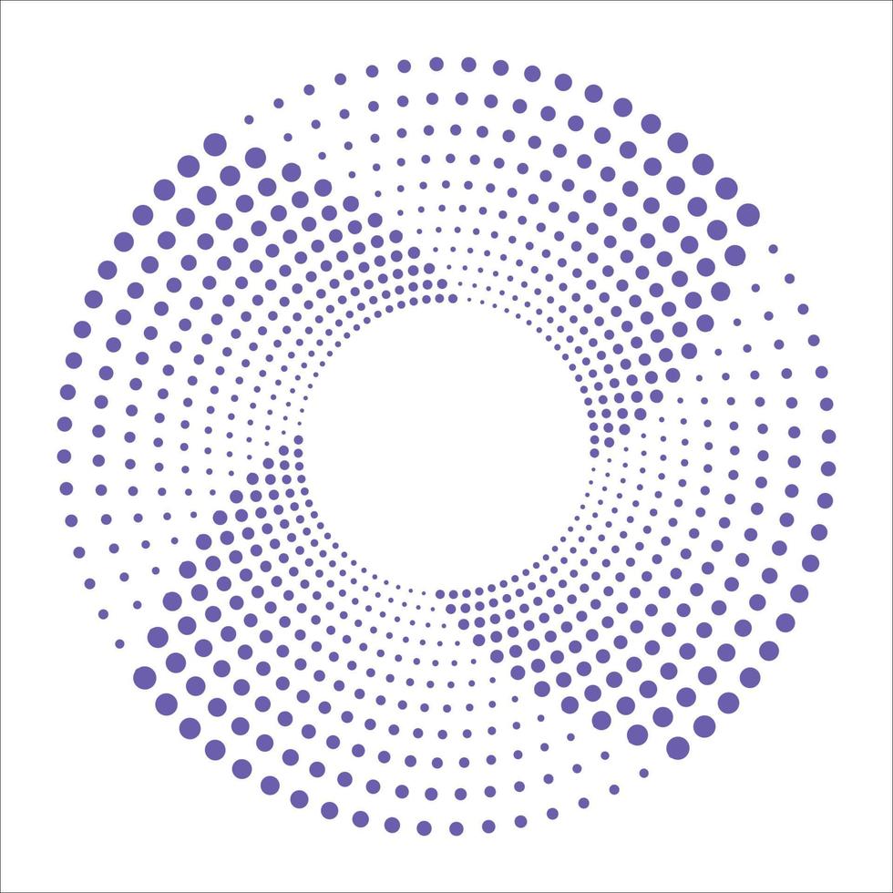 Vortex dotted frame. Modern geometric shape. Trendy design element for border frame, logo, tattoo, symbol, web, prints, posters, template, patterns and abstract backgrounds. Optical art. vector