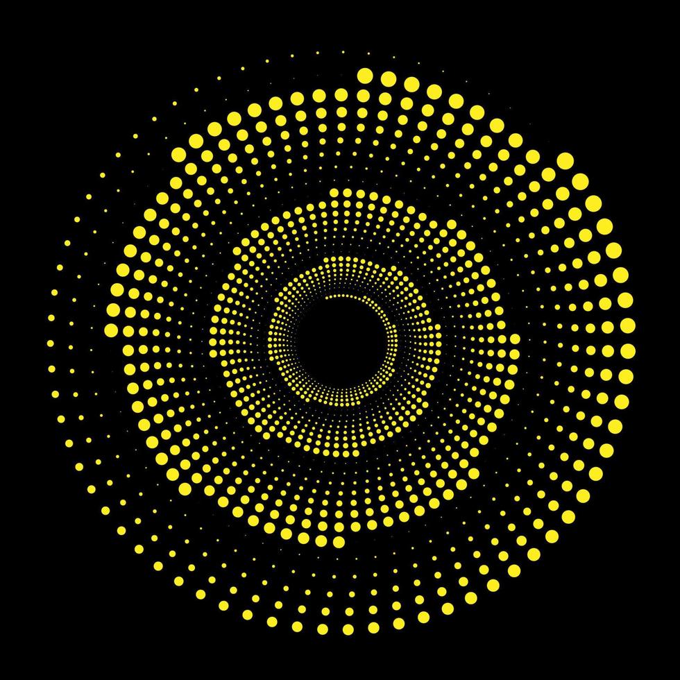 Abstract monochrome background. Optical art. Design spiral dots backdrop. vector