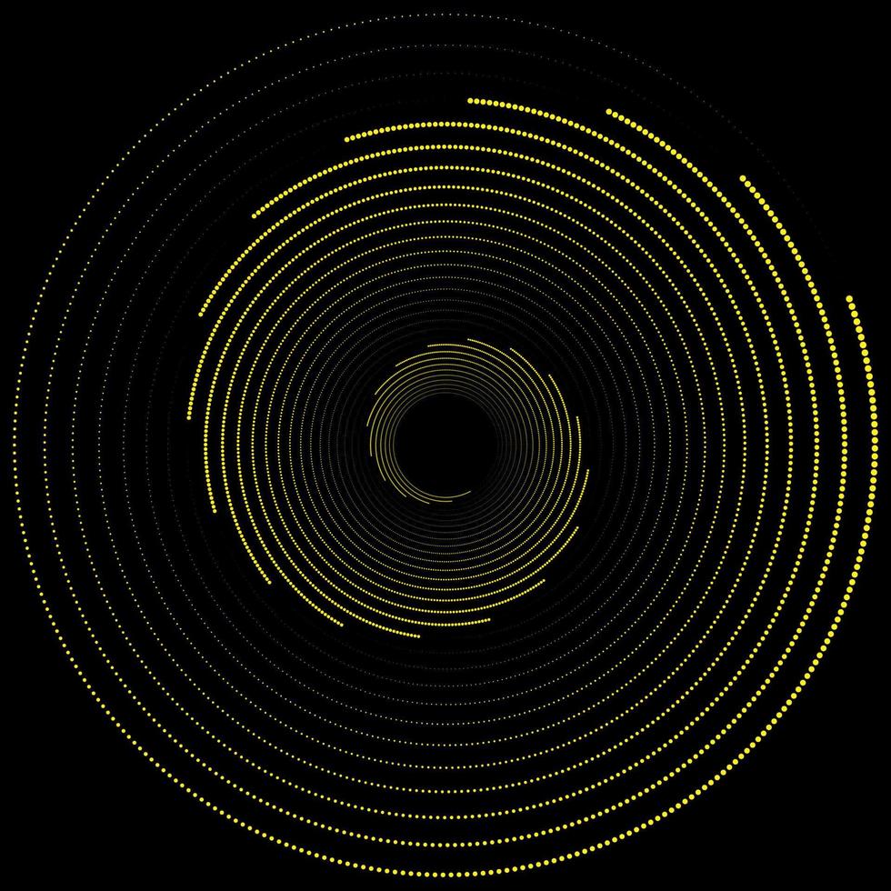 Fondo abstracto del vector punteado. arte óptico. efecto de semitono. Fondo punteado en espiral, icono.