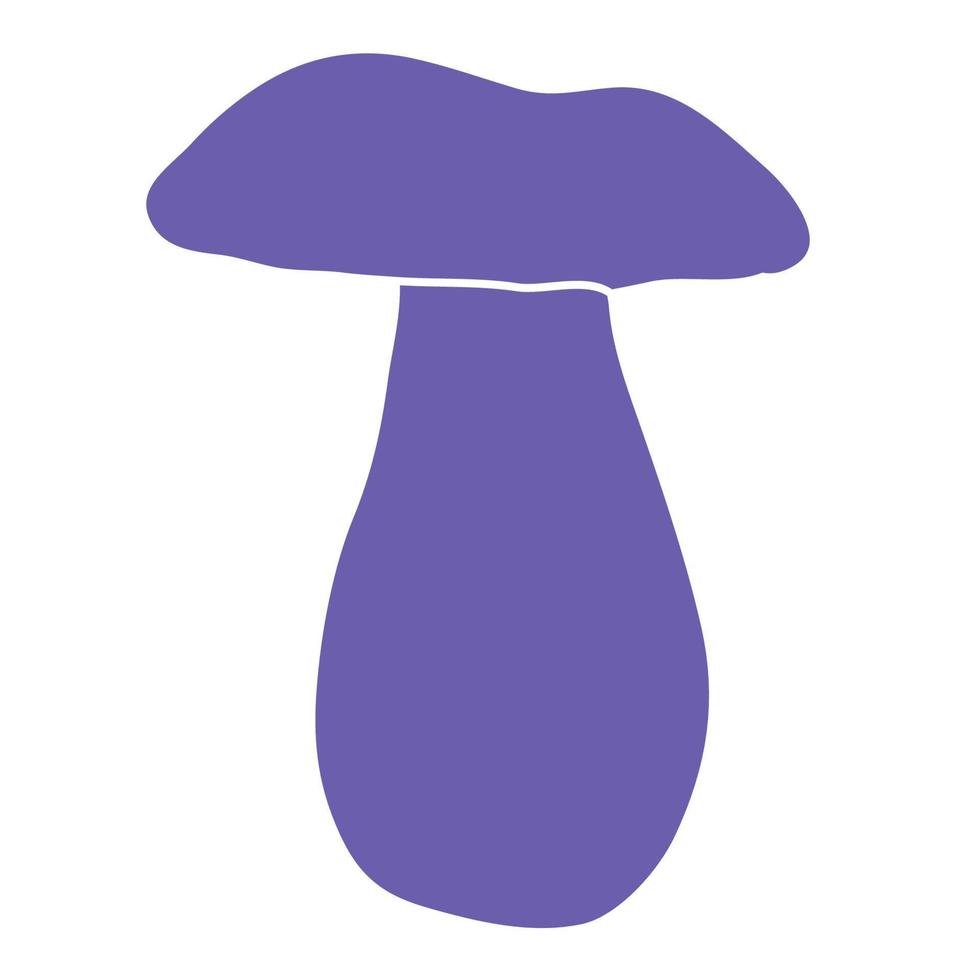 Mushroom very peri silhouette. Hand drawn sketch. Doodle mushrooms pattern. vector